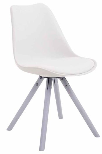 Antridonati Chaise de salle à manger Cuir artificiel Blanc 6x56cm 2