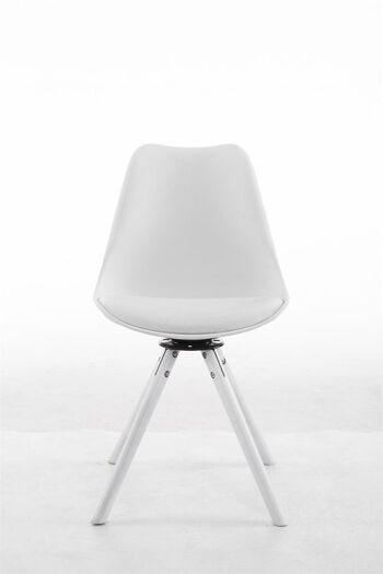 Bottazzella Chaise de salle à manger Cuir artificiel Blanc 6x56cm 2