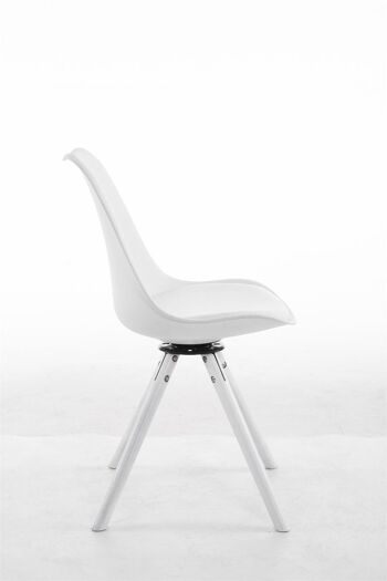 Bottazzella Chaise de salle à manger Cuir artificiel Blanc 6x56cm 3
