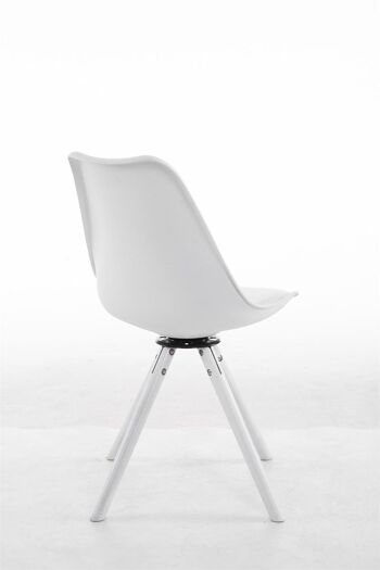 Bottazzella Chaise de salle à manger Cuir artificiel Blanc 6x56cm 4