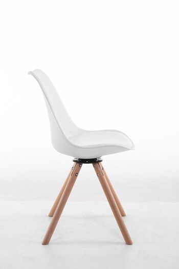 Bucchianico Chaise de salle à manger Cuir artificiel Blanc 6x56cm 2