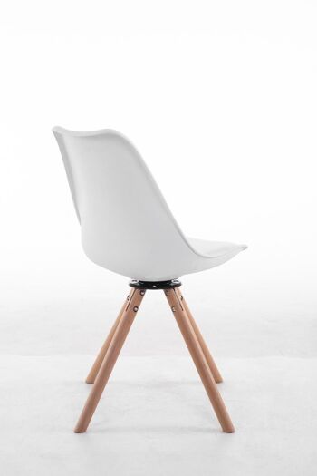 Bucchianico Chaise de salle à manger Cuir artificiel Blanc 6x56cm 3