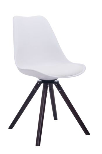 Calabricito Chaise de salle à manger Cuir artificiel Blanc 6x56cm 1