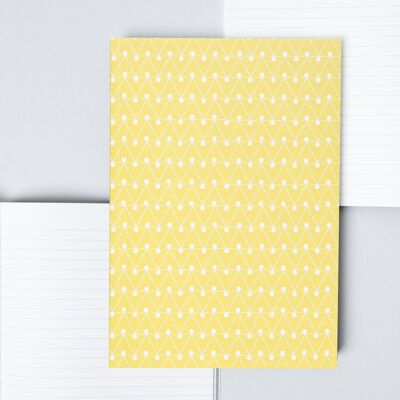A5 Layflat Notebook ruled pages - Dash print in Leaf Green