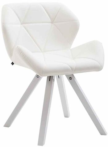 Chaise de Salle à Manger Capistrello Cuir Artificiel Blanc 6x52cm 1