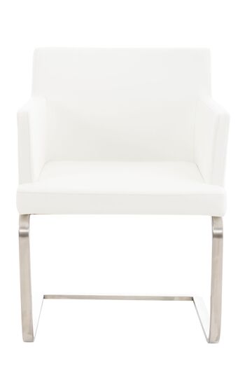 Casalinazzo Chaise de salle à manger Cuir artificiel Blanc 13x60cm 2