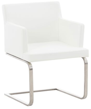 Casalinazzo Chaise de salle à manger Cuir artificiel Blanc 13x60cm 1
