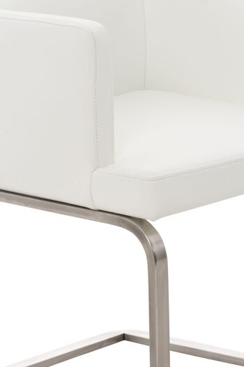 Casalinazzo Chaise de salle à manger Cuir artificiel Blanc 13x60cm 4