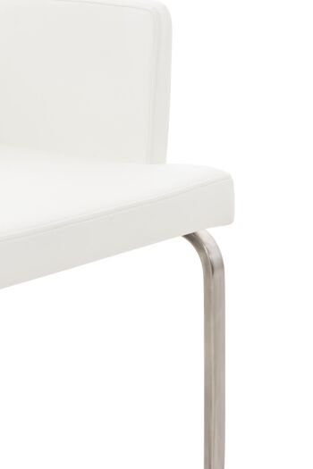 Casalinazzo Chaise de salle à manger Cuir artificiel Blanc 13x60cm 5
