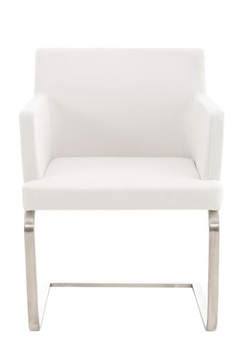 Casaregnano Chaise de salle à manger Tissu Blanc 13x60cm 2