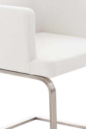 Casaregnano Chaise de salle à manger Tissu Blanc 13x60cm 4