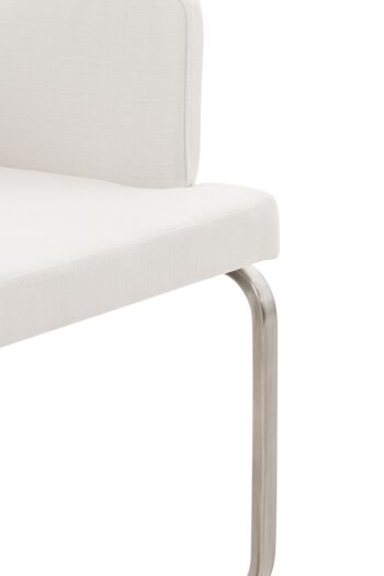 Casaregnano Chaise de salle à manger Tissu Blanc 13x60cm 5