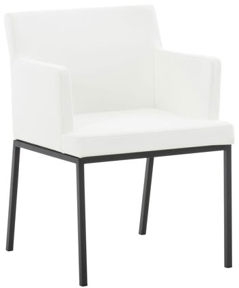 Castiglioni Chaise de salle à manger Cuir artificiel Blanc 14x60cm 1