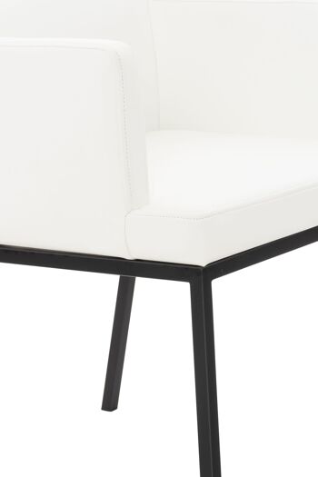 Castiglioni Chaise de salle à manger Cuir artificiel Blanc 14x60cm 4