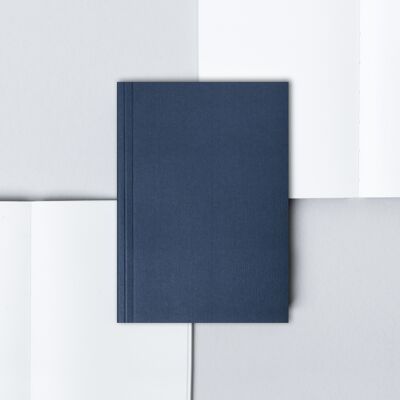 A6 Layflat Pocket Notebook plain pages -  Everyday Objects Ed.I in Navy