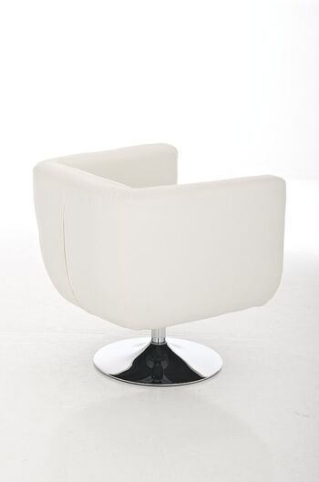 Collecalvio Fauteuil Simili Cuir Blanc 7x60cm 3