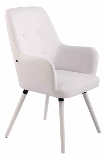 Collefegato Fauteuil Cuir Artificiel Blanc 9x63cm 1