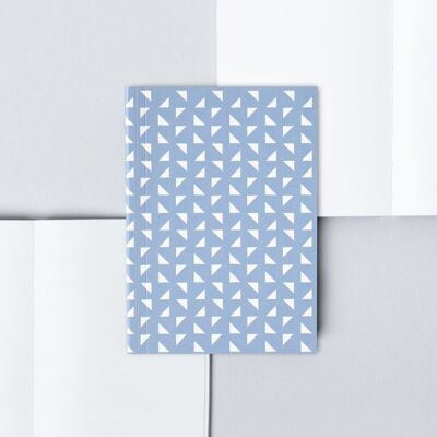 A6 Layflat Pocket Notebook plain pages - Massi print in Salvia Blue