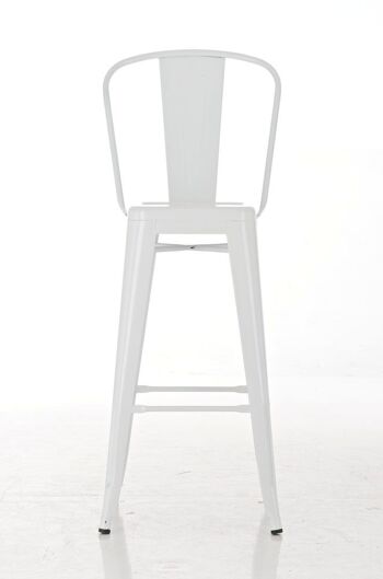 Farindolese Lot de 2 Tabourets de Bar Métal Blanc 10x52cm 2