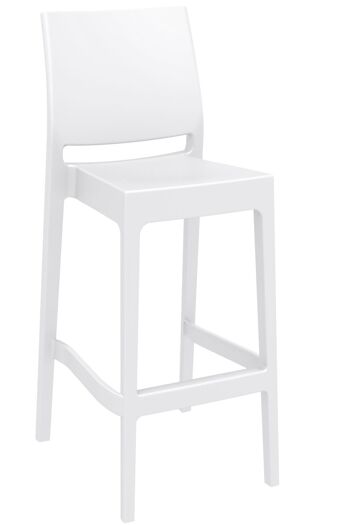 Felecarelle Lot de 2 Tabourets de Bar Bois Blanc 10x51cm 2