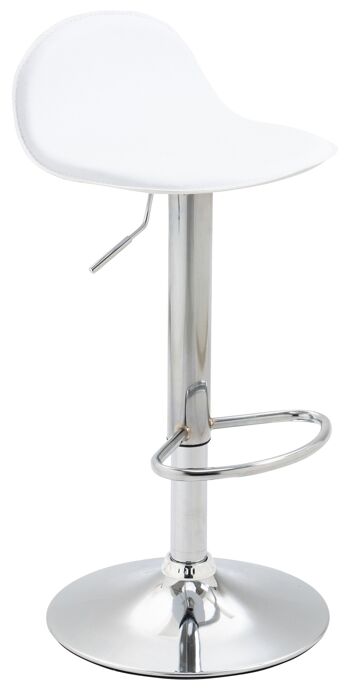 Flammignano Lot de 2 Tabourets de Bar Similicuir Blanc 10x41cm 1