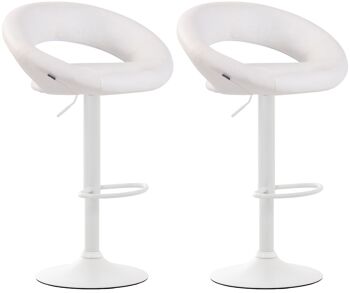 Giannottola Lot de 2 Tabourets de Bar Similicuir Blanc 6x47cm