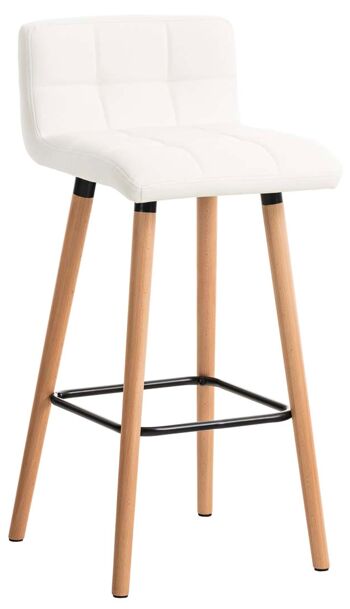 Grotticella Set de 2 Tabourets de Bar Simili Cuir Blanc 6x49cm 2