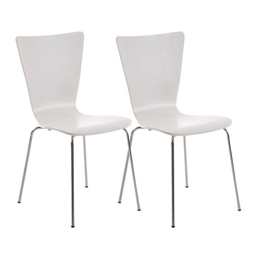 Guadicciolo Set van 2 Bezoekersstoelen Hout Wit 8x50cm