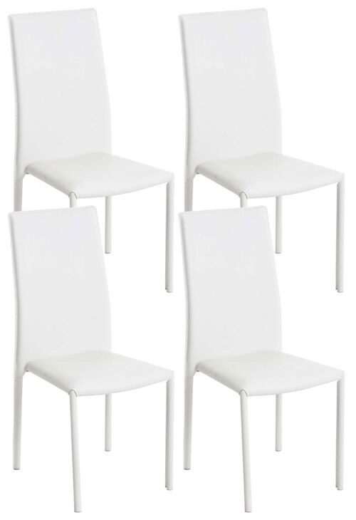 Laghi-Valle Set van 4 Bezoekersstoelen Kunstleer Wit 4x52cm