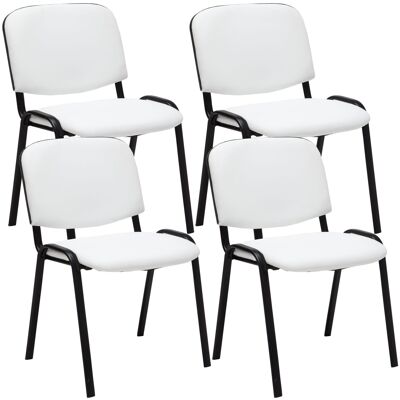 Lettopalena Set van 4 Bezoekersstoelen Kunstleer Wit 4x53cm
