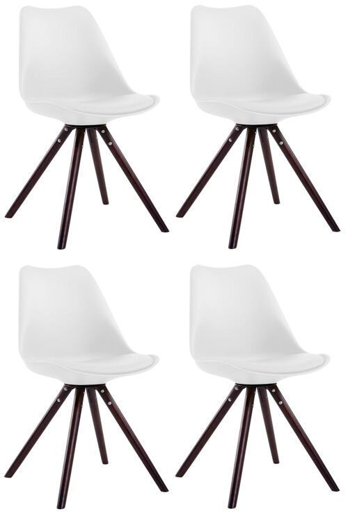 Liliumhotel Set van 4 Bezoekersstoelen Kunstleer Wit 6x56cm