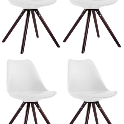 Liliumhotel Set van 4 Bezoekersstoelen Kunstleer Wit 6x56cm