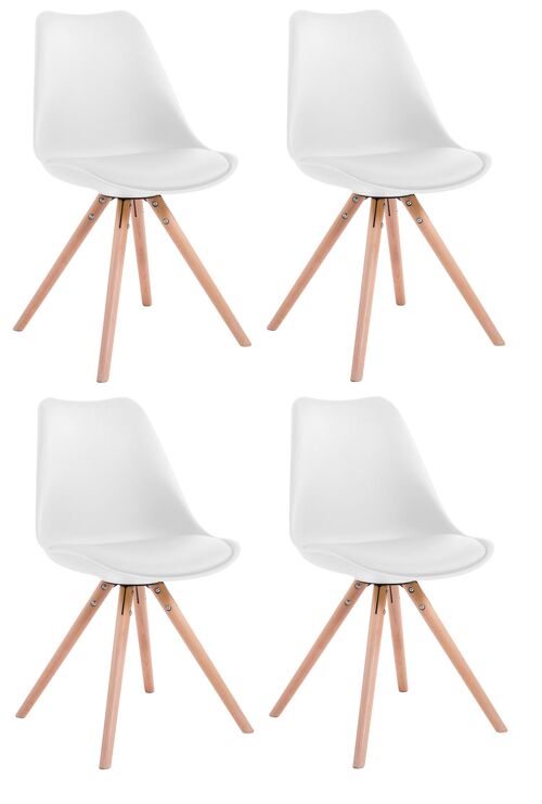 L'Orangeria Set van 4 Bezoekersstoelen Kunstleer Wit 6x56cm
