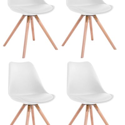 L'Orangeria Set van 4 Bezoekersstoelen Kunstleer Wit 6x56cm