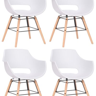 Mazzincollo Set van 4 Eetkamerstoelen Plastic Wit 6x58cm