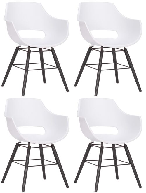 Mediamuseum Set van 4 Eetkamerstoelen Plastic Wit 6x58cm