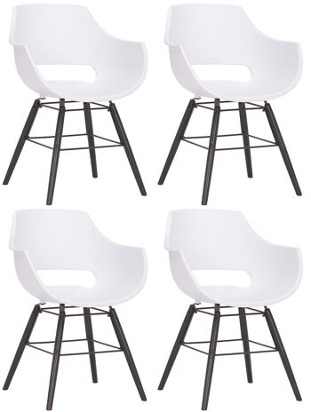 Mediamuseum Lot de 4 chaises de salle à manger Plastique Blanc 6x58cm 1