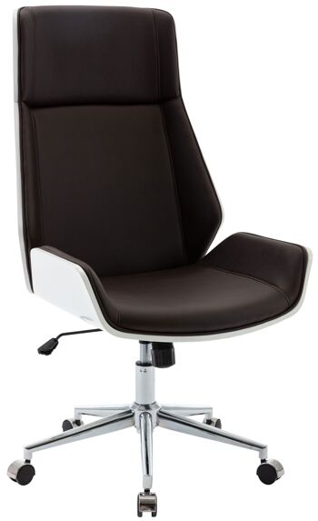 Montecristo Chaise de Bureau Simili Cuir Blanc 16x63cm 1