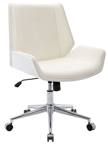 Pagliarozza Chaise de Bureau Similicuir Blanc 15x65cm 1