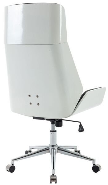 Pantanielli Chaise de Bureau Similicuir Blanc 16x63cm 4