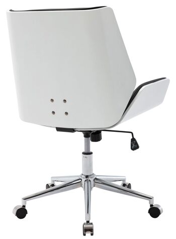 Pantaniello Chaise de Bureau Similicuir Blanc 15x65cm 4