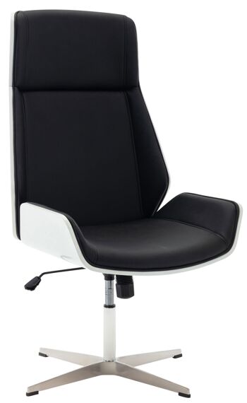 Papaglionti Chaise de Bureau Simili Cuir Blanc 15x63cm 1