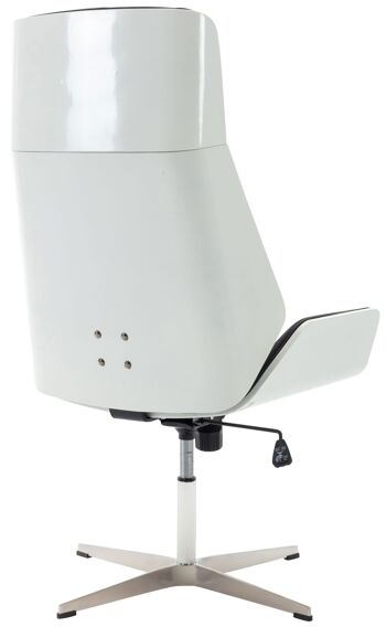 Papaglionti Chaise de Bureau Simili Cuir Blanc 15x63cm 3
