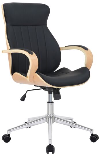 Roccaporena Chaise de Bureau Simili Cuir Noir 17x68cm 1