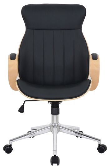 Roccaporena Chaise de Bureau Simili Cuir Noir 17x68cm 2