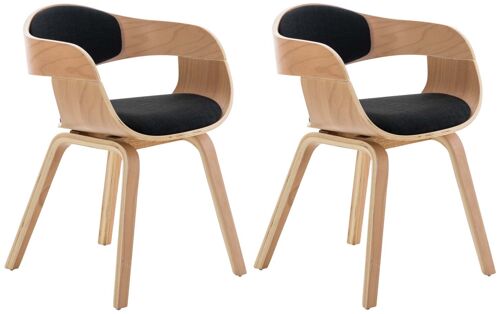 Sacchinella Set van 2 Bezoekersstoelen Stof Zwart 8x46cm