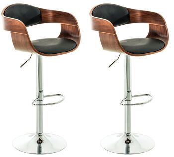 Solicchiata Lot de 2 Tabourets de Bar Simili Cuir Noir 9x48cm 8