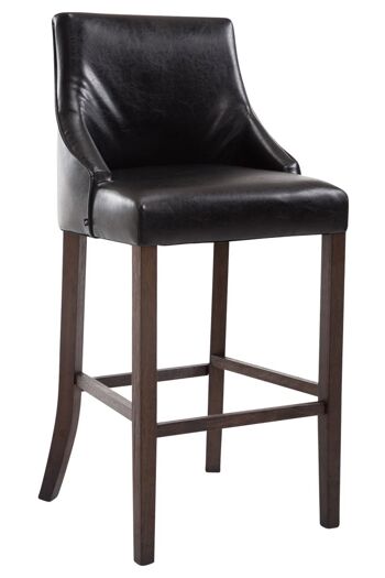 Ripacandida Tabouret de Bar Cuir Artificiel Noir 10x53cm 1