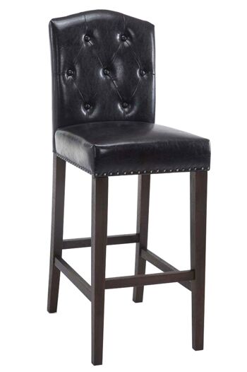 Tabouret de Bar Settingiano Cuir Artificiel Noir 8x57cm 1