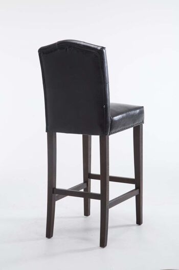 Tabouret de Bar Settingiano Cuir Artificiel Noir 8x57cm 4